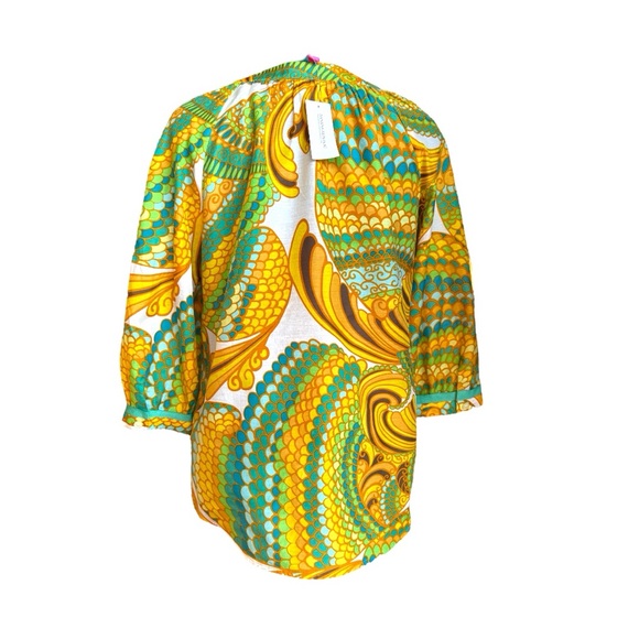 Banana Republic Yellow and Green Ruffled Blouse - Picture 3 of 8